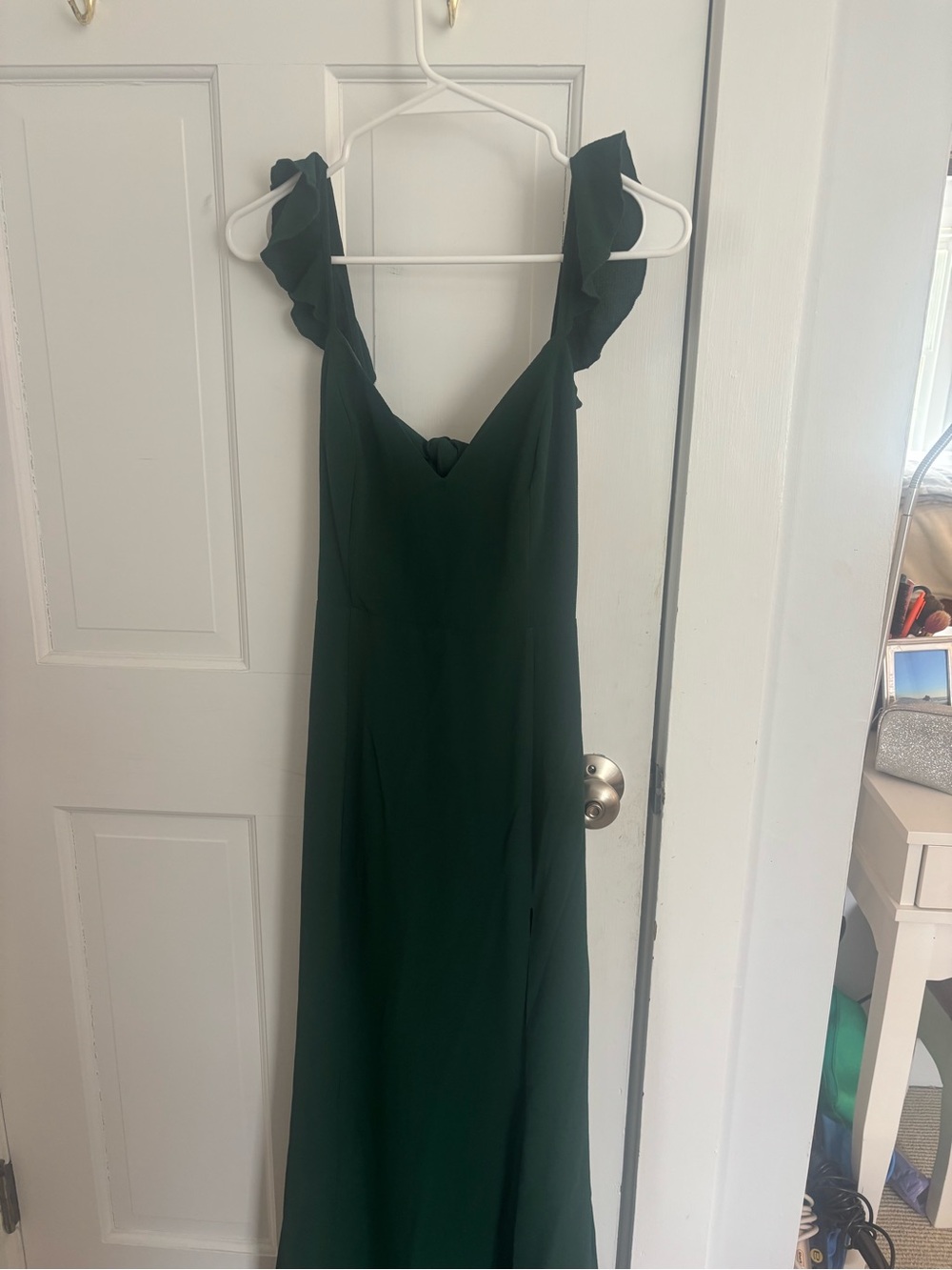 Showpo Dark Green Ruffle Strap Maxi Dress